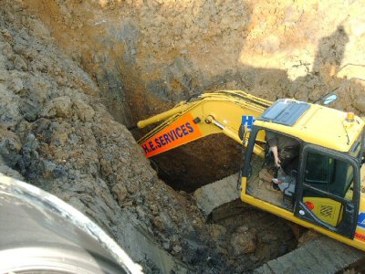 Basement construction soil investigation